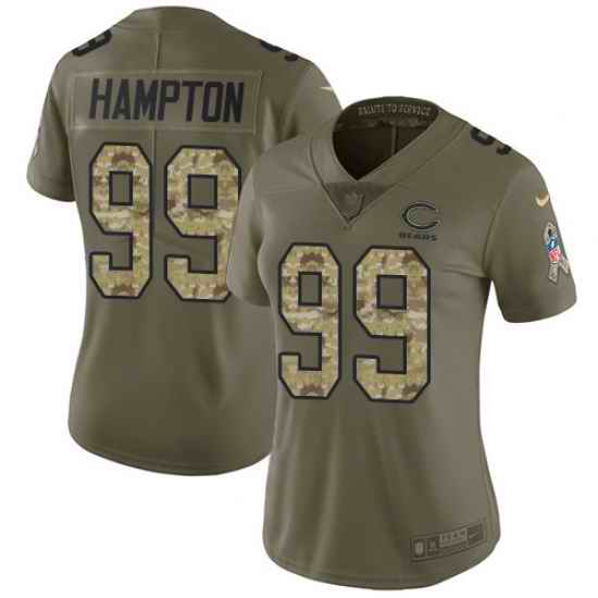 Nike Bears #99 Dan Hampton Olive Camo Womens Stitched NFL Limited 2017 Salute to Service Jersey